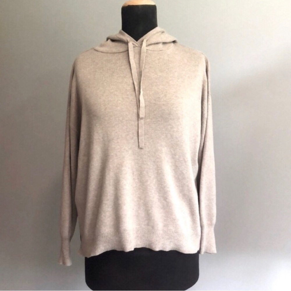 Reitmans Casual Beige Hoodie Sweater, Size Large